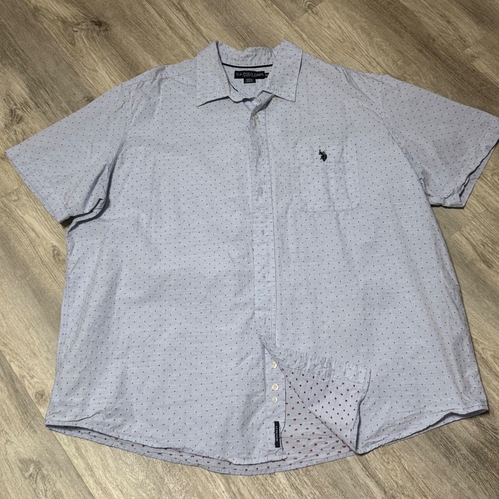 US Polo Assn. Dotted Short Sleeve Button Up Casual Shirt 2XL